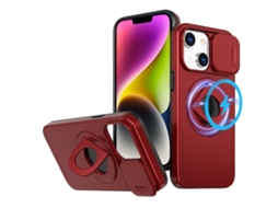 Capa Zruxe Compativel Com Iphone 14 Plus (camshield - Magsafe - Ring Holder - Armor - Vermelho)