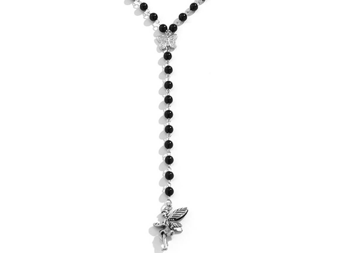 Colar com corrente de bolinhas, colar personalizado, colar criativo para suéter, joia para o pescoço