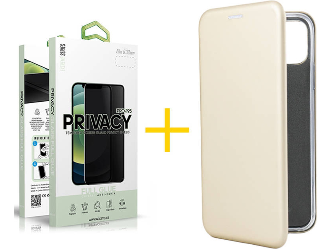 Capa e Película Apple  iPhone 11 Pro SKYHE Flip Cover 0999 Dourado