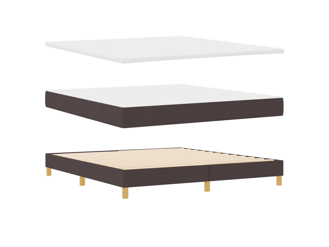 Cama Box Springs Moderna Com Espuma De Alta Densidade Vidaxl Castanho Tecido (180x200 Cm)