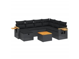 Garden Sofa Set, Garden Sofa Sets Vidaxl Preto Rattan / Vime (n/a)