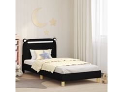 Vidaxl Estrutura De Cama Infantil Com Cabeceira Preto 90 X 190 Cm