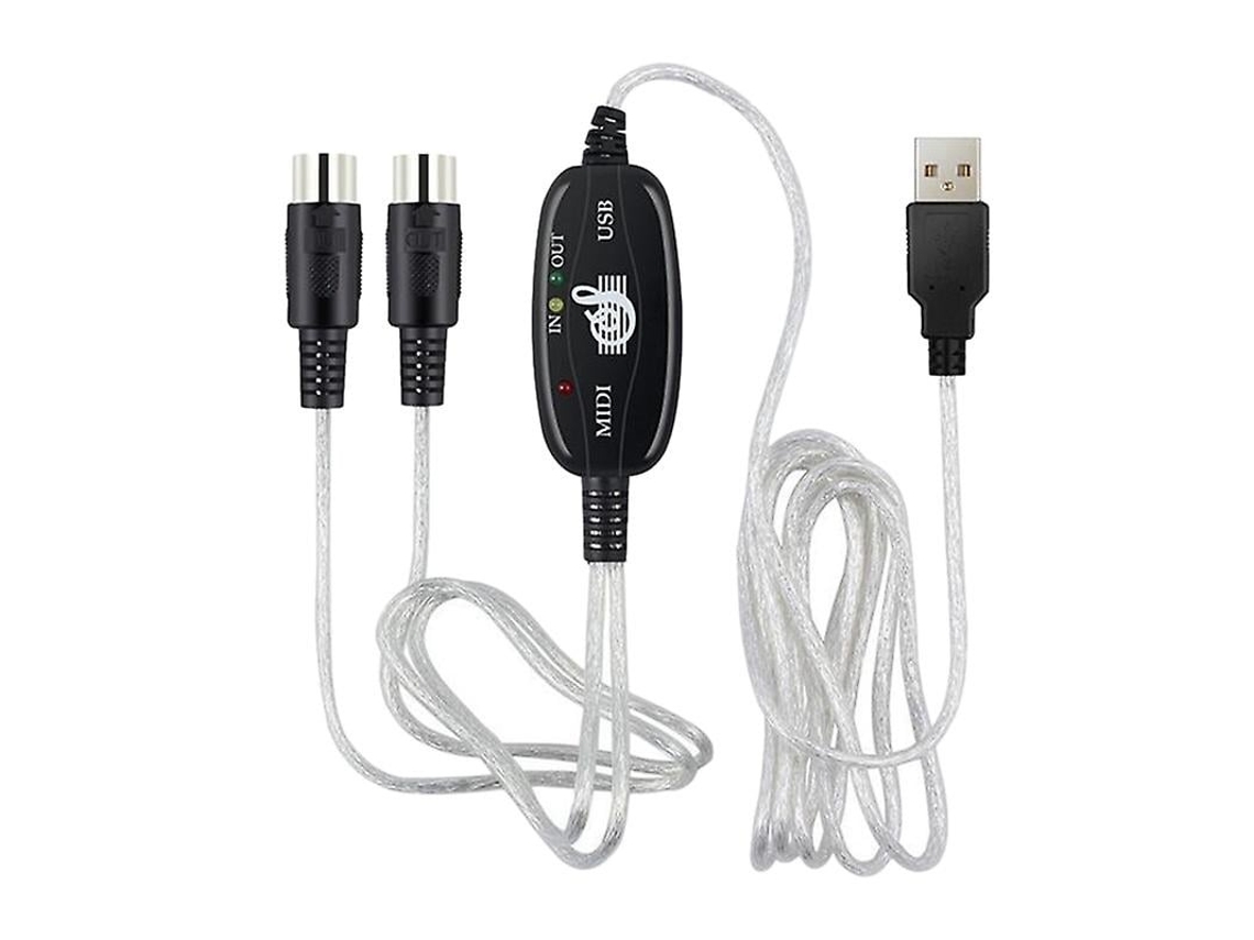 Lurelia Cabo USB MIDI TS DIN 5 Pinos, Interface para Teclados, Pianos e Sintetizadores, PC e Computador