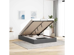 Vidaxl Estrutura De Cama Otomana Sem Colchão 140x200cm Cinzento-escuro