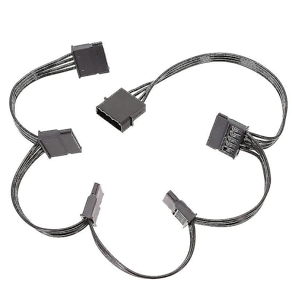 Cabo Adaptador De Extensão Ide Divisor Em Y De 4 Pinos /ea/ Com Conversão De Ide 1 Para 5 Fêmeas Aquaforge