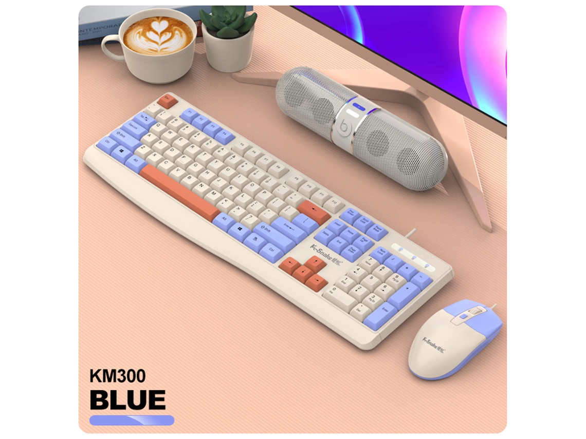 Conjunto De Teclado E Mouse Com Fio (azul) Mdug (usb)
