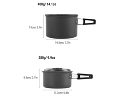 Conjunto de Panelas Antiaderentes para Camping com Chaleira