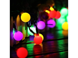 Luzes De Rope Solar Exteriores 50 Leds 7m Ip65 8 Modos Decorativas Para Jardim E Festas
