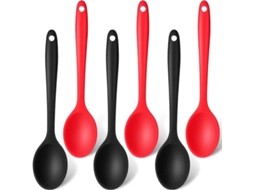Colheres De Silicone Multicolor Pequenas Antiaderentes Para Cozinha Servir E Mexer