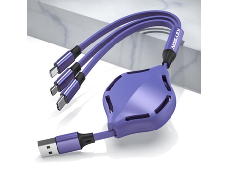 3 Em 1 Cabo Usb Para Iphone Tipo C Carregador De Carregamento Micro Usb Cabo De Extensão Telescópica Para Telefone Keysion