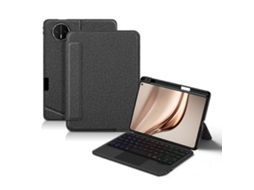 Capa De Couro Compatível Com Huawei Matepad Mini + Teclado Compatível Com Bluetooth Com Trackpad Retroiluminado