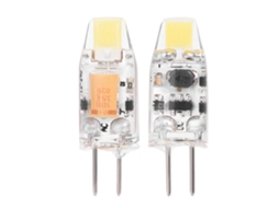 2 lâmpadas LED G4 COB0705, 12 V, 24 V CA/CC, sem dimmer, brancas