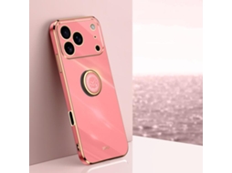 Capa Para Iphone 17 Pro Xinli Com Bordas Retas, Tpu 6d Eletrorevestido E Suporte De Anel.