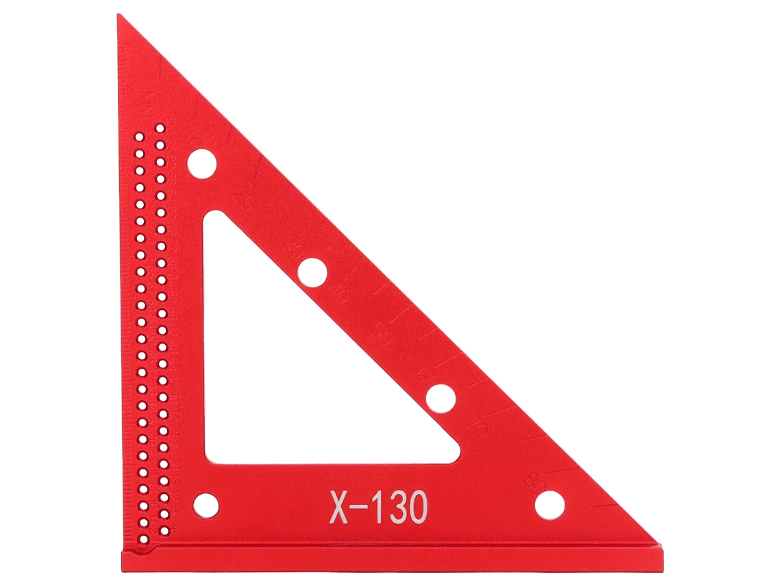Regra Triangular de Alumínio com Escala Clara 13cm para Telhados | S/MARCA