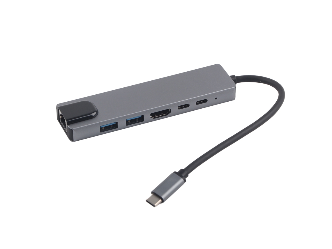 MEOIRUERY Estação De Acoplamento Type C 6 Em 1 Com Pd, Hdmi, Rj45, Usb 3.0 E Cabo Conversor