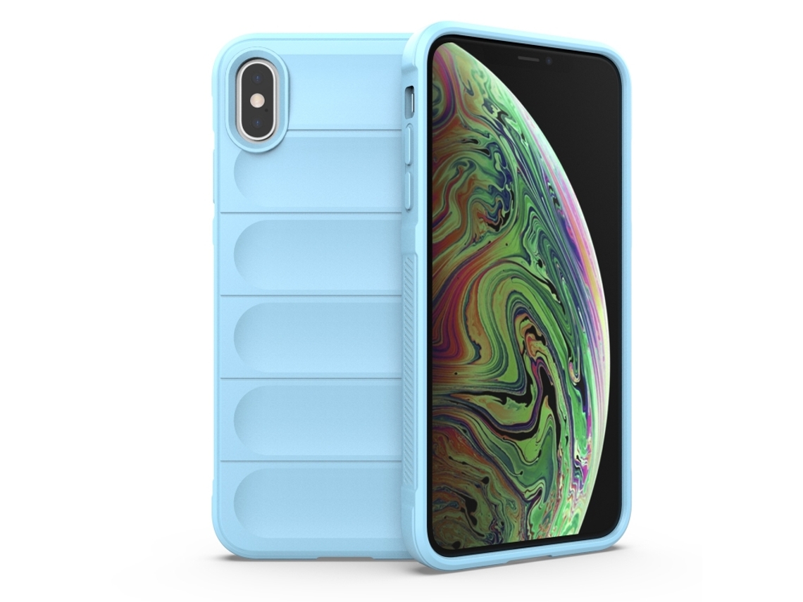 Capa Halinuia Para Iphone Xs Max Magic Shield Tpu Azul Claro (proteção Integral, Interior Em Flanela)
