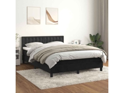 Vidaxl Cama Com Molas/colchão 140x200 Cm Veludo Preto