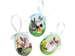 Enfeites De Páscoa Em Formato De Ovos, 3 Peças, Decorações De Espuma De 6,9 Cm.