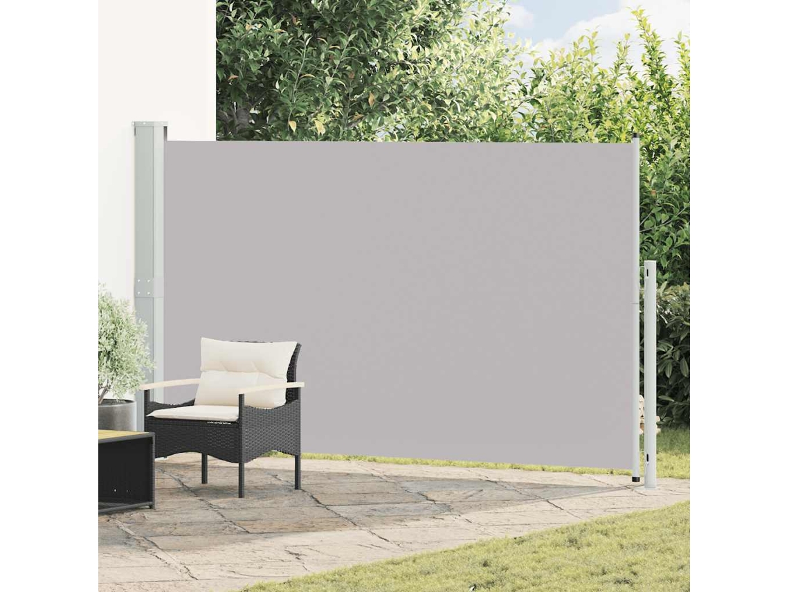 Vidaxl Toldo Lateral Retrátil Para Pátio 180x314 Cm Cinzento