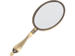 Espelho De Bolso Para Maquiagem Retrô, Elegante E Compacto, Em Liga De Zinco.