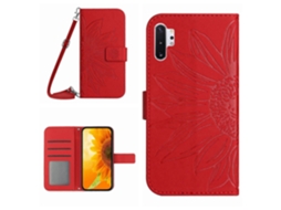Capa De Celular Flip Em Couro Sintético Com Estampa De Girassol E Toque Suave Para Samsung Galaxy Note10+, Com Cordão.
