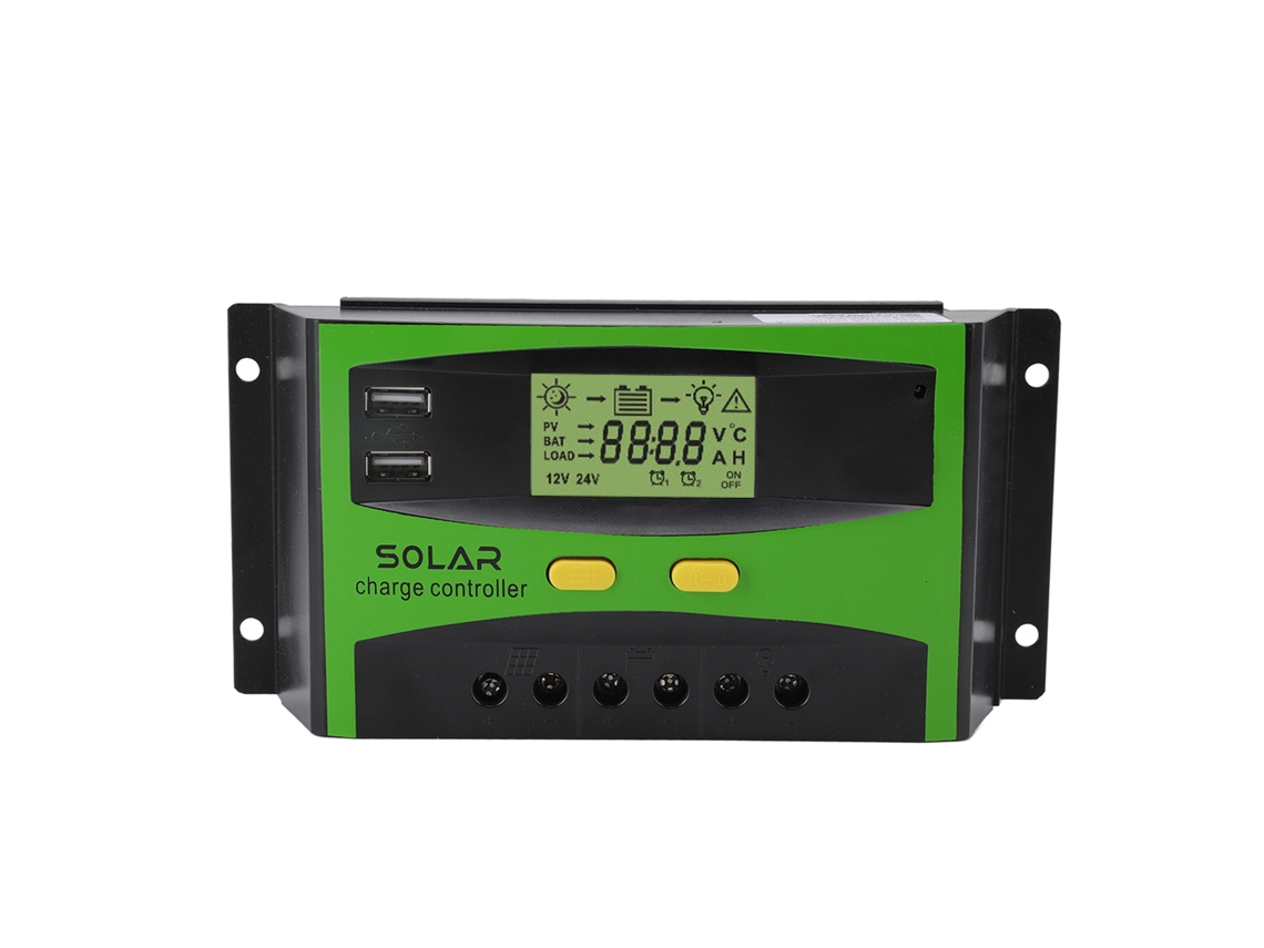 CONTROLADOR de Carga Solar Pwm 12v/24v 30a com Tela LCD e Usb