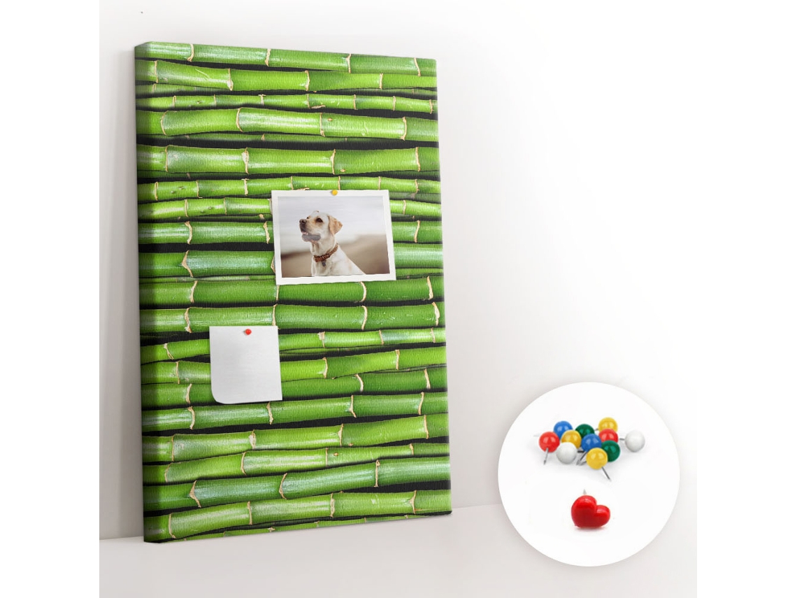 Quadro De Cortiça Com Impressão Parede De Bambu Para A Sala De Estar Espelharte (40x60 Cm)