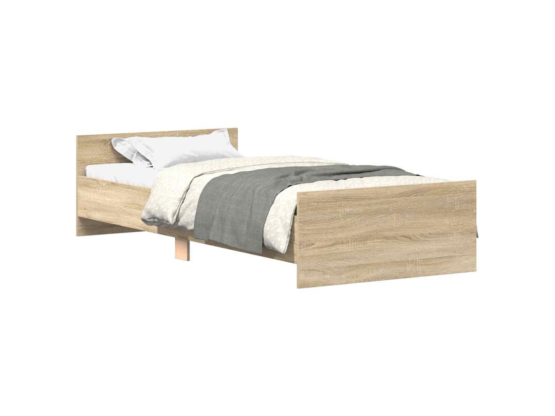 Bed Frame, Bed Frames Vidaxl Marrom Madeira Processada (100 X 200 Cm)