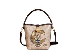 Bolsa de ombro feminina com estampa de ursinho, tote com alça superior em grafite, transversal pequena, removível AQUAFORGE