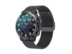 Smartwatch de Pressão Arterial Musical de 1,39 Polegadas Aço Preto Milano JL-EIGHT