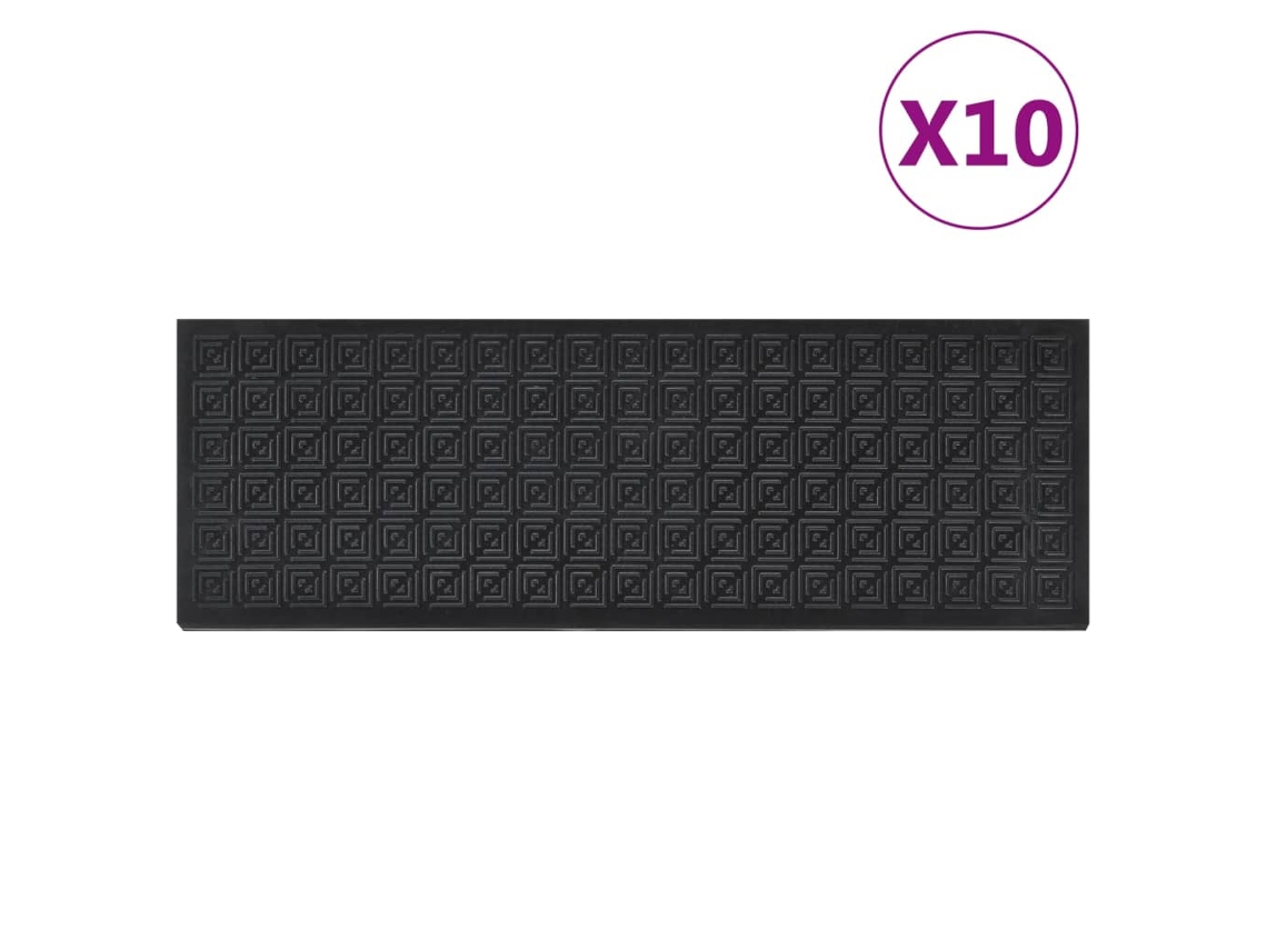 Vidaxl Tapetes Para Degraus De Escada 10 Pcs 25x75 Cm Borracha