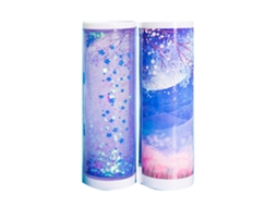 Estuche Vertical de Lápices Kawaii Diseño de Arena Movediza Sakura Morado para Estuche de Bolígrafos