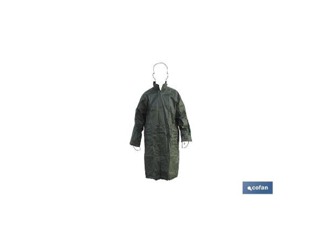 Abrigo de lluvia verde poliester/pvc talla-l