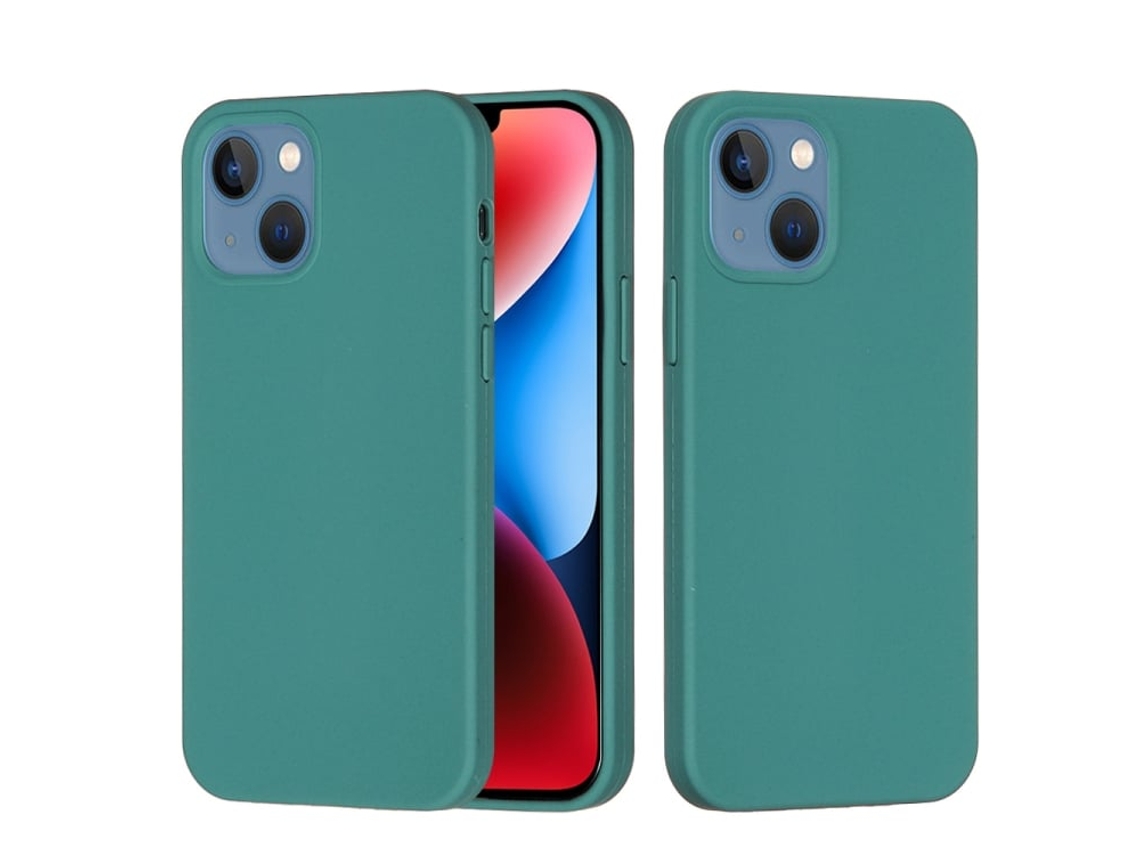 Capa De Silicone Para Iphone 15 Plus - Cor Sólida, Proteção Fina E Antiaderente - Verde Agulha De Pinheiro
