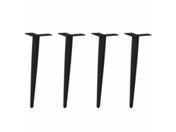 Vidaxl Pés Para Mesa De Centro Cônicos 4 Peças Preto 30-31 Cm Aço