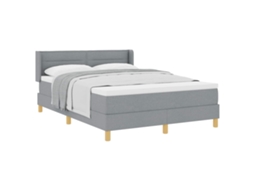 Vidaxl Cama Box Com Colchão Cinzento-claro 200 X 160 Cm Tecido