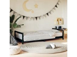 Cama De Solteiro | Camas Para Quarto | Estrutura De Cama Infantil 90x190 Cm Pinho Maciço Preto