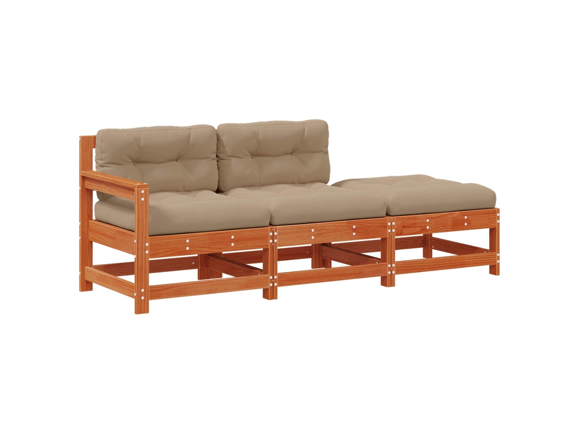 Maison Exclusive - Unidades De Sofá Seccional Castanho Encerado 190 X 62 X 70,5cm