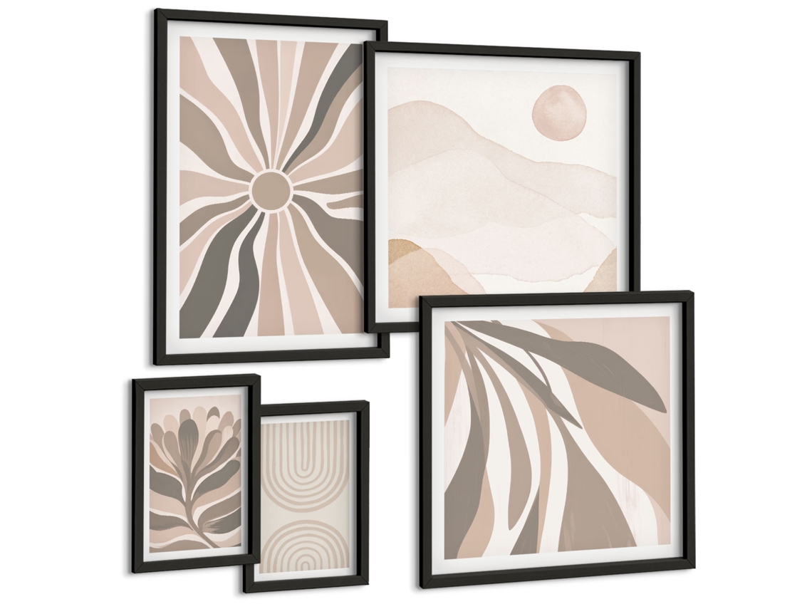 Conjunto De Pinturas Composições Estilosas Da Natureza Espelharte (5 Peças)