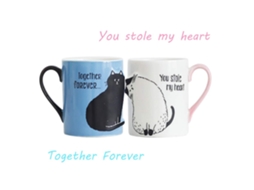 Caneca XGF Caneca de café de cerâmica de gato fofo com colher