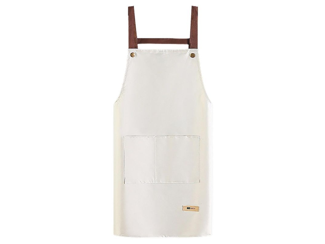 Avantilha De Cozinha Em Pvc Estilo Coreano Com Bolso Frontal Ajustável À Corda À Prova De Água E Óleo Cinza