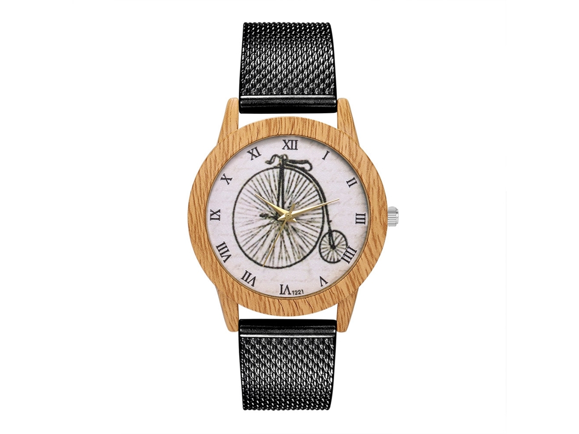 Reloj Analógico De Cuarzo Con Correa De Malla De Acero Para Mujer Y Hombre Zhoulianfa Negro