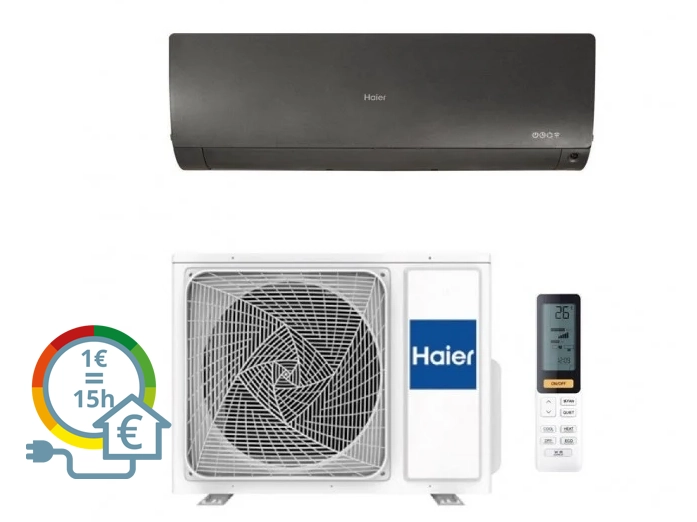 Ar Condicionado HAIER FLEXIS PLUS 9 WIFI PR (20 m² - 9000 BTU - Preto)
