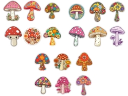 Ímãs De Geladeira Decorativos Em Formato Cogumelo, Em Pvc, Reutilizáveis