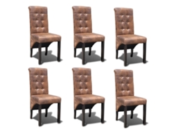 Dining Chair, Dining Chairs Vidaxl Marrom Tecido (n/a)