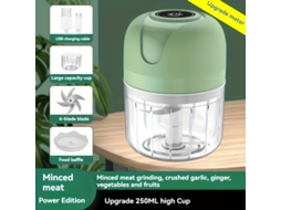 Mini Espremedor Elétrico de Alho Portátil com Lâminas de Aço Inoxidável Recarregáveis por Usb e Grande Capacidade de 250 Ml STELASPLEN