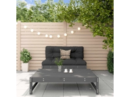 Vidaxl 2 Pcs Conjunto Lounge Jardim C/ Almofadões Madeira Maciça Cinza