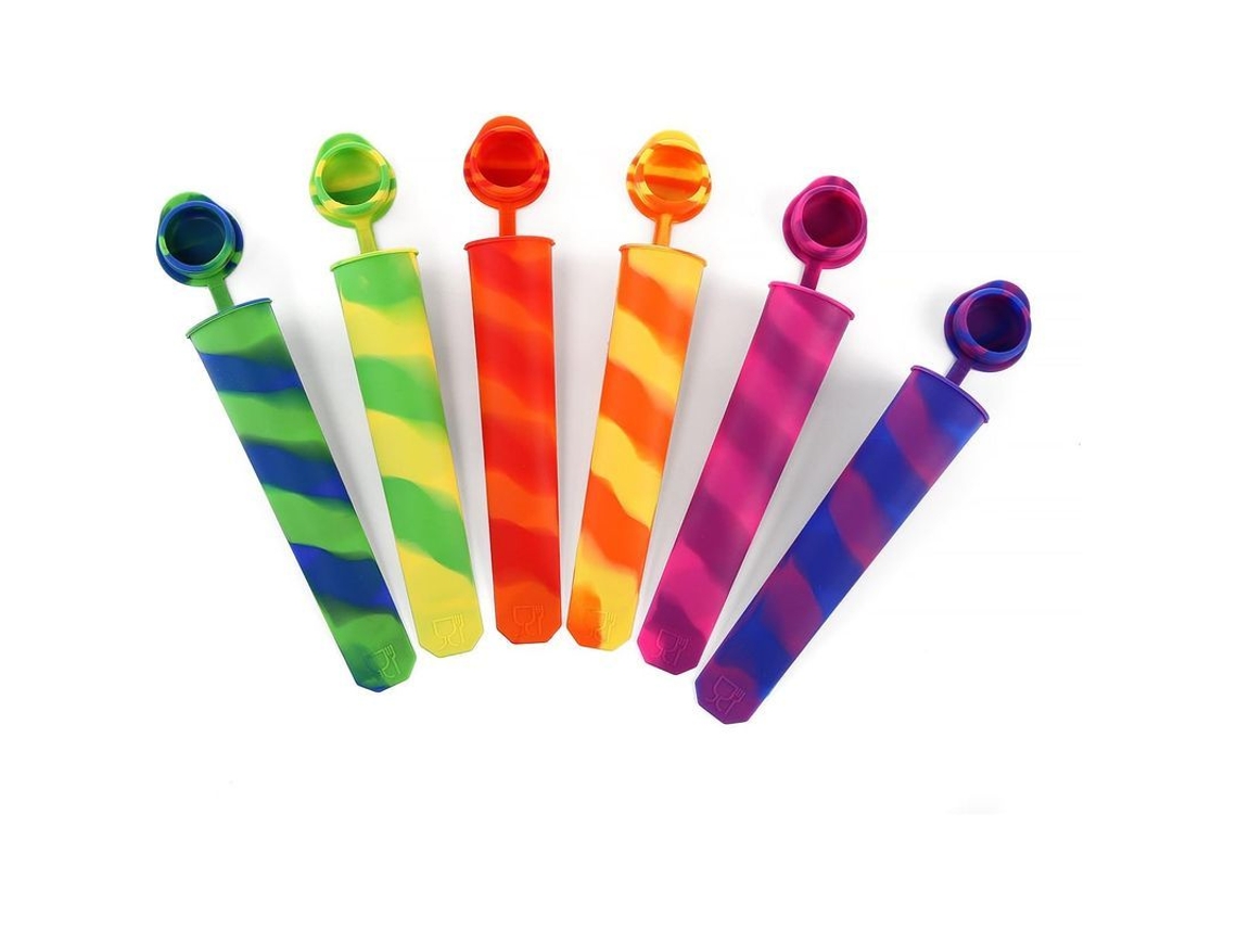 2026-6 Moldes De Sorvetes De Silicone Reutilizáveis Flexíveis E Duráveis Para Paletas Saudáveis