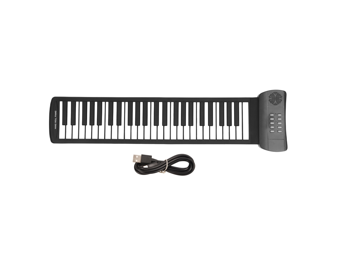 Piano Enrolável 49 Teclas Som Envolvente 4D Portátil Usb Bateria | S/MARCA