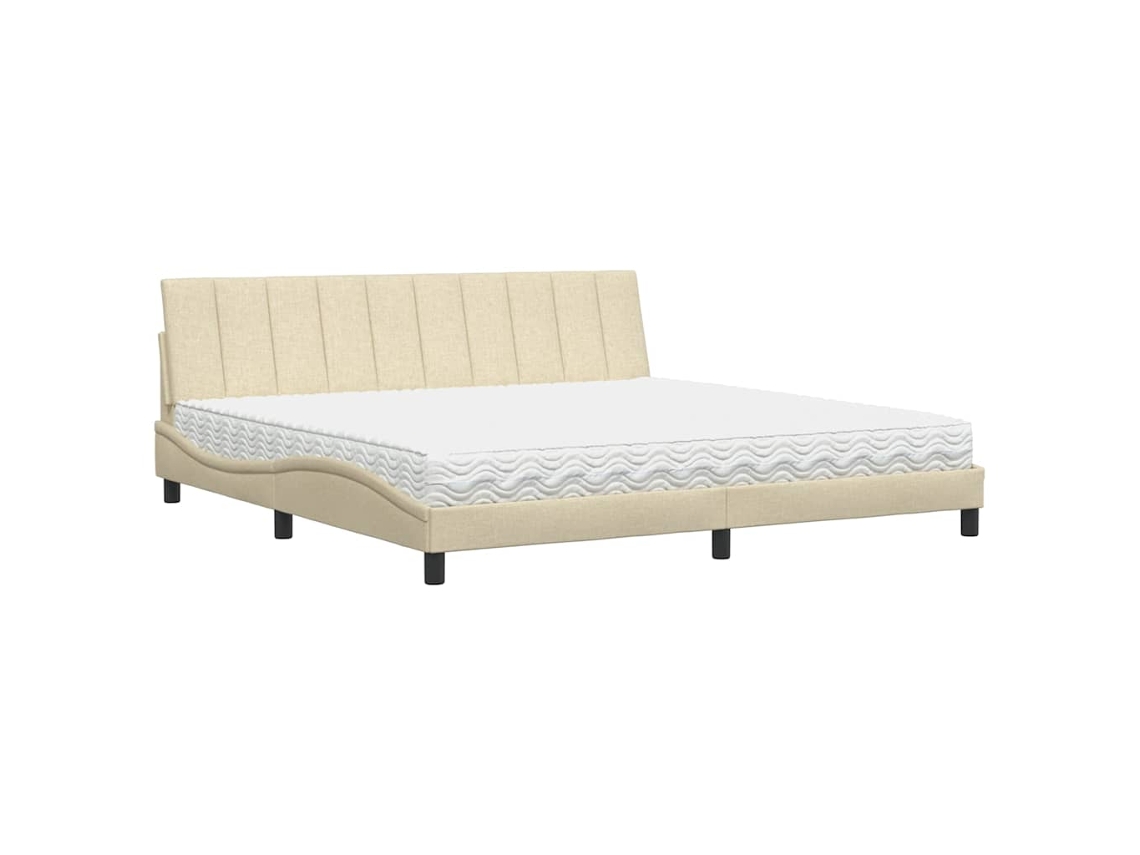 Bed, Beds Vidaxl Creme Tecido (200 X 200 Cm)